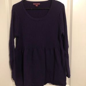 Jessica London Purple Ribbed Baby Doll Tunic Sweater. Size 18/20.